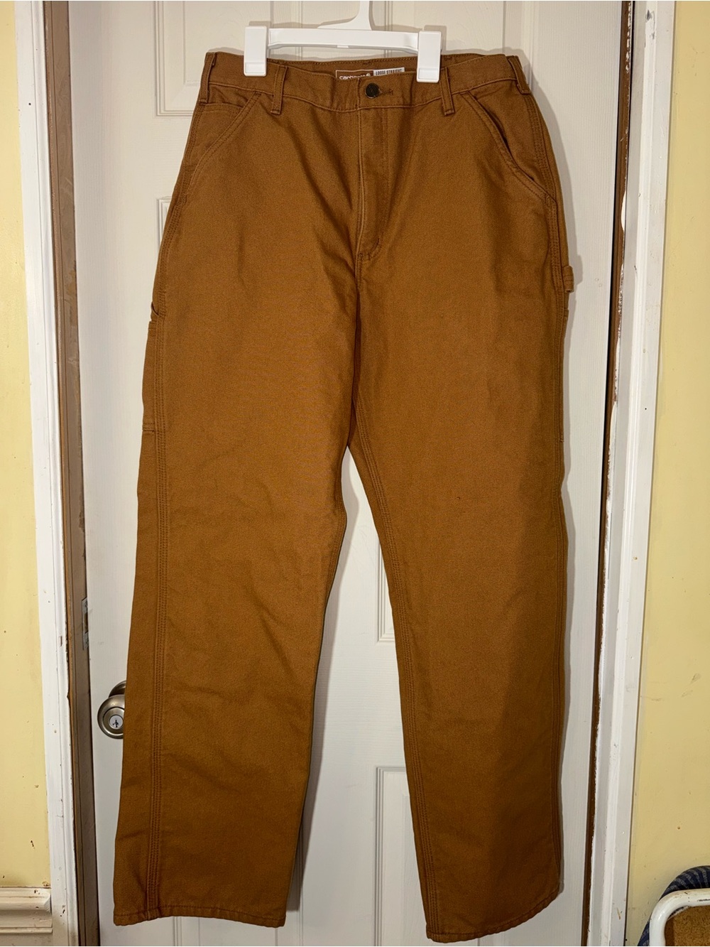 Carhartt Brown Work Cargo Pants with flannel lining